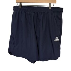 Reebok Mens Navy Blue Running Shorts XL REM223SH35 Athletic Gym Training 6in